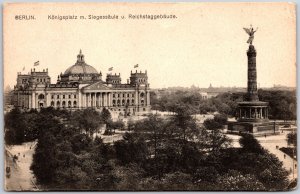 1910's Berlin Konigsplatz M. Siegessaule U. Reichstaggebaude Posted Postcard