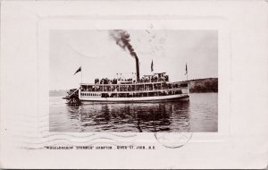 Wheelbarrow Steamer Hampton River St John NB c1908 McMillan RPPC Postcard H30