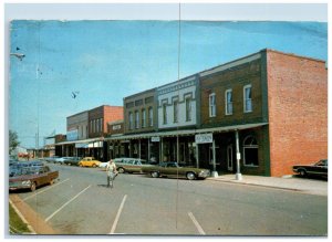 1976 View Of Cars Stores Shops Street Plains Georgia GA Vintage Posted Postcard 