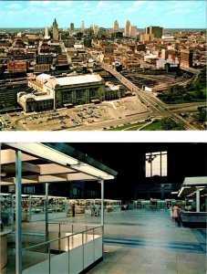 2~Postcards Kansas City, MO Missouri UNION RAILROAD STATION & Fred Harvey Shops