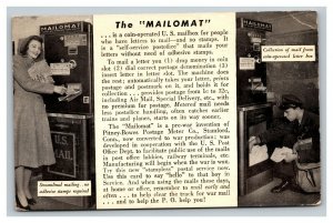 Vintage 1943 Advertising Postcard - The Mailomat Coin Operated US Mailbox COOL