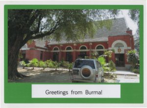 Transit Van At Mandalay Cathedral Burma India Postcard