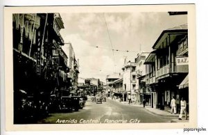 Panama City Street View Old Cars RPPC Postcard