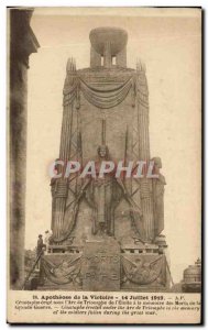 Old Postcard The Paris Arc de Triomphe Etoile The July 14, 1919 Cenotaph erec...