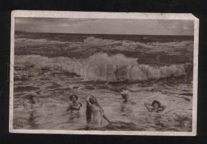 057921 MERMAIDS Ladies LONG HAIR in Water Old PHOTO