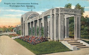 USA Pergola near Administration Building Washington Park Chicago Postcard 07.30