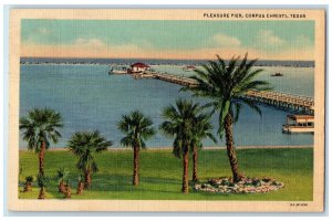 1937 Bird's Eye View Of Pleasure Pier Corpus Christi Texas TX Posted Postcard