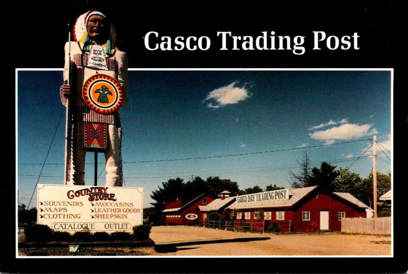 Maine Casco Bay Trading Post With 40 Foot Indian