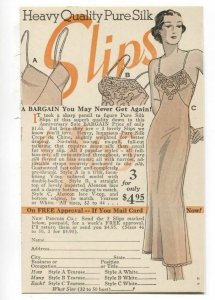 Advertising Postcard New Process Co Warren PA Womens Silk Slip