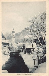 Garmisch Am Muhlbach Bavaria Germany in Snow Old Postcard