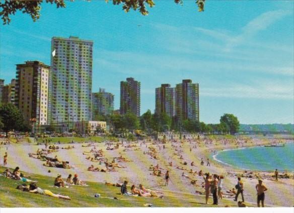 Canada English Bay Beach Scene Vancouver British Columbia