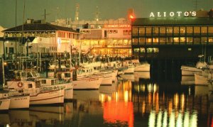 Vintage Postcard Fisherman's Wharf Fishing Boats San Francisco California