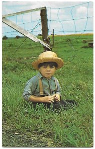 Amish Little Boy in Plain Clothing Pennsylvania Dutch Area Pennsylvania