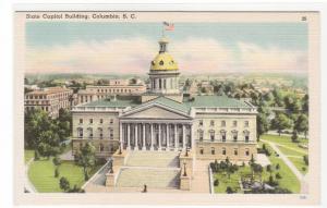 State Capitol Building Columbia South Carolina linen postcard