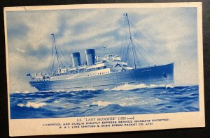 Mint Picture Postcard Liverpool & Dublin Nightly Express SS Lady Munster