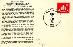 MD - Baltimore, Halethorpe. Hubert Latham, Antoinette Monoplane 1910