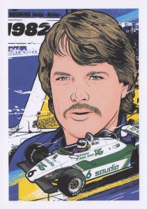 Keke Rosberg Finland Grand Prix F1 Motor Racing Driver Painting Postcard
