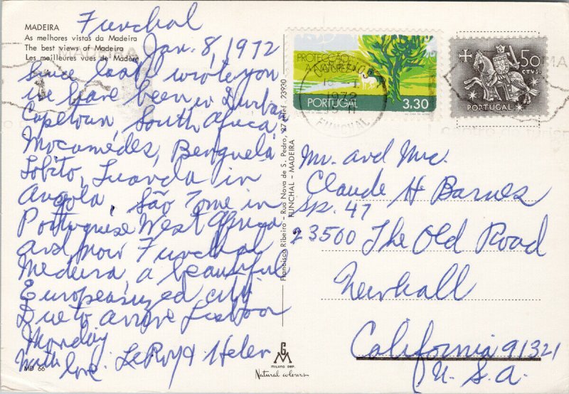 Madeira Portugal Multiview 1970s Postcard C8 