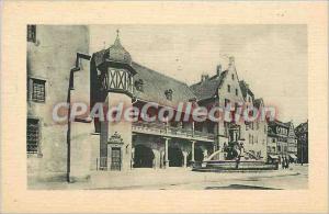 Old Postcard Colmar Old Customs and Fontaine Schwendi