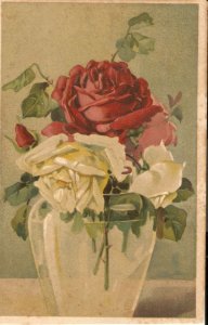 Flowers. Beautiful in vases Lot of five (5) old vintage postcards