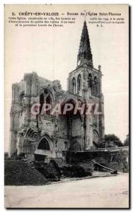 Old Postcard Crepy En Valois Church Ruins of I St. Thomas This church built in