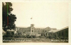 Pasadena California Washington Junior High School 1920s RPPC Photo Postcard 3346