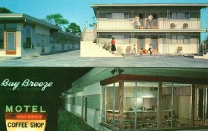 Vintage Postcard Bay Breeze Motel Sunshine Skyway Bridge St. Petersburg Florida