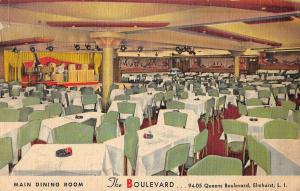 Elmhurst Long Island New York The Boulevard Dining Room Postcard JE229869