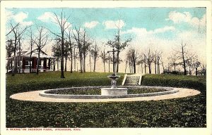 A Scene In Jackson Park Atchison Kan. Kansas Postcard Standard View Card