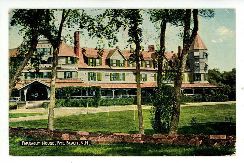 NH Rye Beach. The Farragut House United States New Hampshire