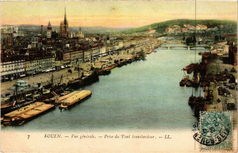 CPA ROUEN-Vue générale. Prise du Pont transbordeur (348433)