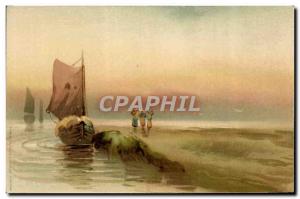 Postcard Old Boat Sailboat