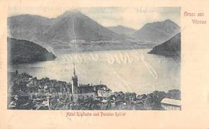 vitznau Switzerland Hotel Rigibahn Gruss aus Antique Postcard J46000