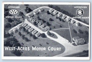 Fort Wayne Indiana IN Postcard West-Acres Motor Court Aerial View c1960s Vintage