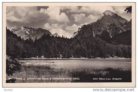 RP, Mittersee g. Zugspitze 2965m & Sonnenspitze, Tirol, Austria, 1920-1940s