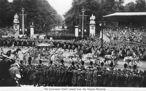 RPPC Coronation Coach from Victoria Memorial UK Royalty Vintage Photo Postcard