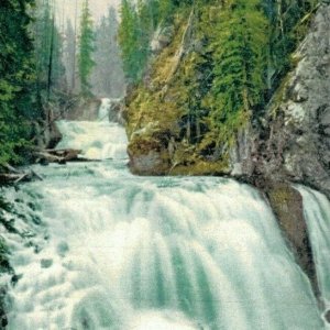 USA Kepler's Cascades Fire Hole River Yellowstone Park Vintage Postcard 07.63