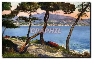 Old Postcard Menton View Taken Cap Martin