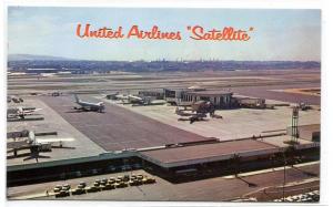 United Airlines Satellite Terminal Los Angeles Airport LAX California postcard