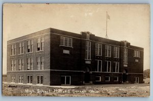 1918 High School Building Milford Center Ohio OH RPPC Photo Antique Postcard