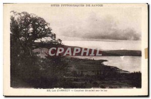 Old Postcard Lake Annecy Sunset on the lake