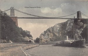 BRISTOL ENGLAND~CLIFTON SUSPENSION BRIDGE OVER AVON RIVER~1908 PHOTO POSTCARD