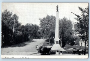 St Paul Minnesota MN Postcard Soldiers Monument Aerial View 1910 Vintage Antique
