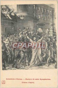 Postcard Old Cathedral Autun Martyrdom of Saint Symphorien (Table Ingres)