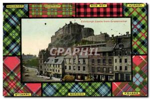 Old Postcard Edinburgh Castle From Grassmarket
