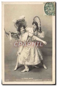 Old Postcard Fancy Dancing Woman The Cake Walk Dance at New Circus Sisters fa...