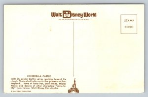 Walt Disney World  Cinderella Castle  Florida   Postcard
