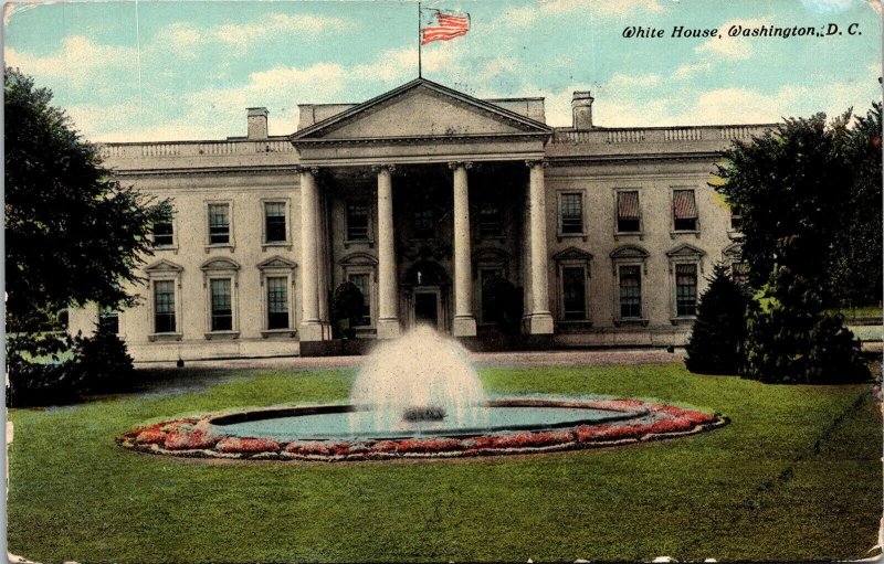 White House Washington DC Antique Postcard PM Knoxville TN Cancel WOB Note DB 1c