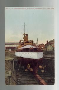 Mint Color Postcard US Navy Battleship USS Oregon Dry Dock Bremerton Washington