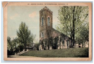 1937 St. John's Church Peterborough Ontario Canada Antique Posted Postcard 